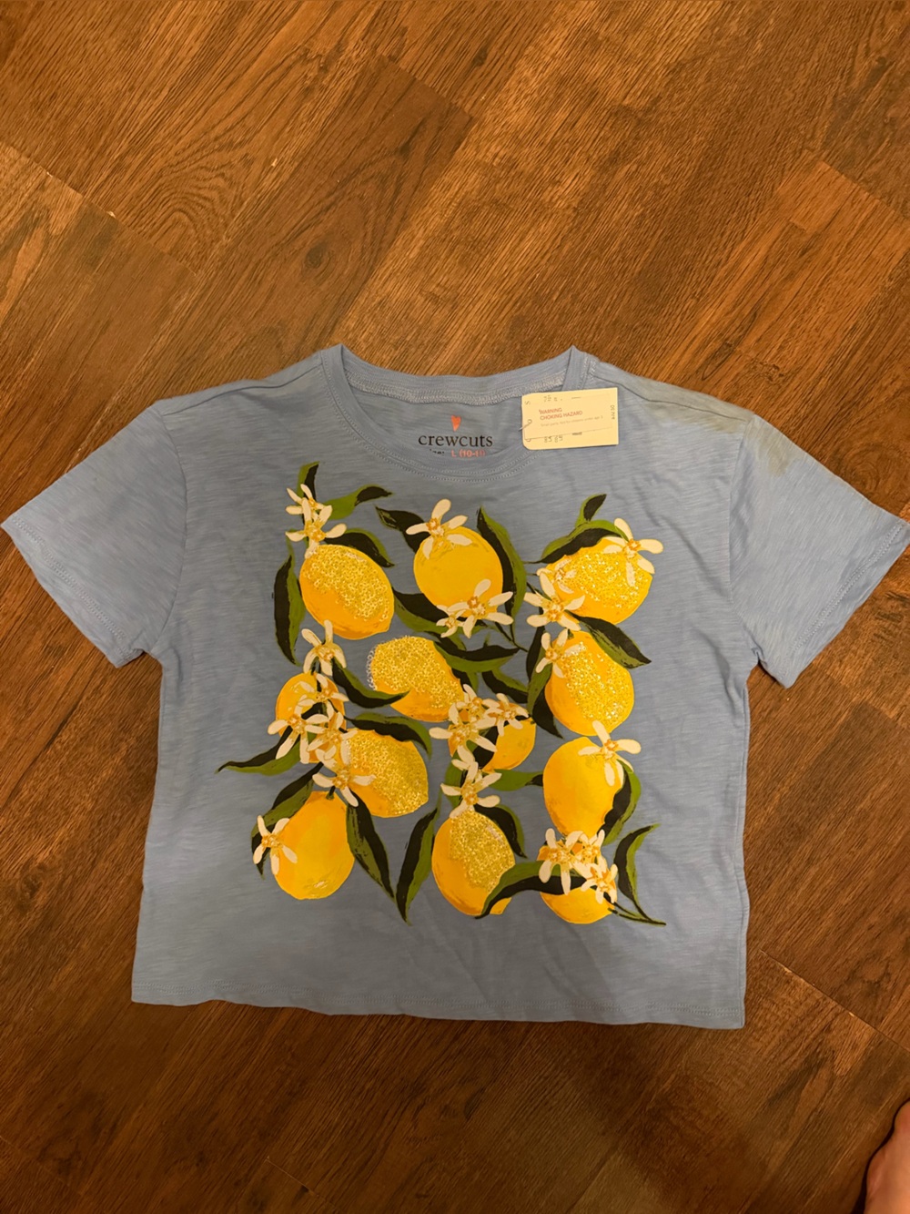 Crewcuts Light Blue Tee with Yellow Lemon Print